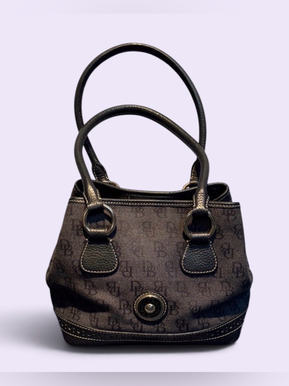 Dooney & Bourke Black and Dark Gray Shoulder Bag